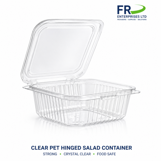 Clear Pet Hinged Plastic Salad Container