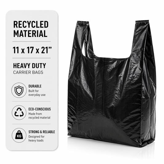 Large Heavy Duty Poly Carrier Bags- 11x17x21"