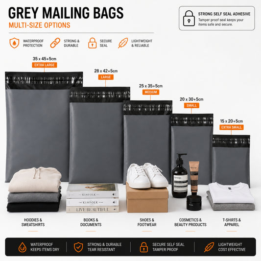 Grey Mailing Bags