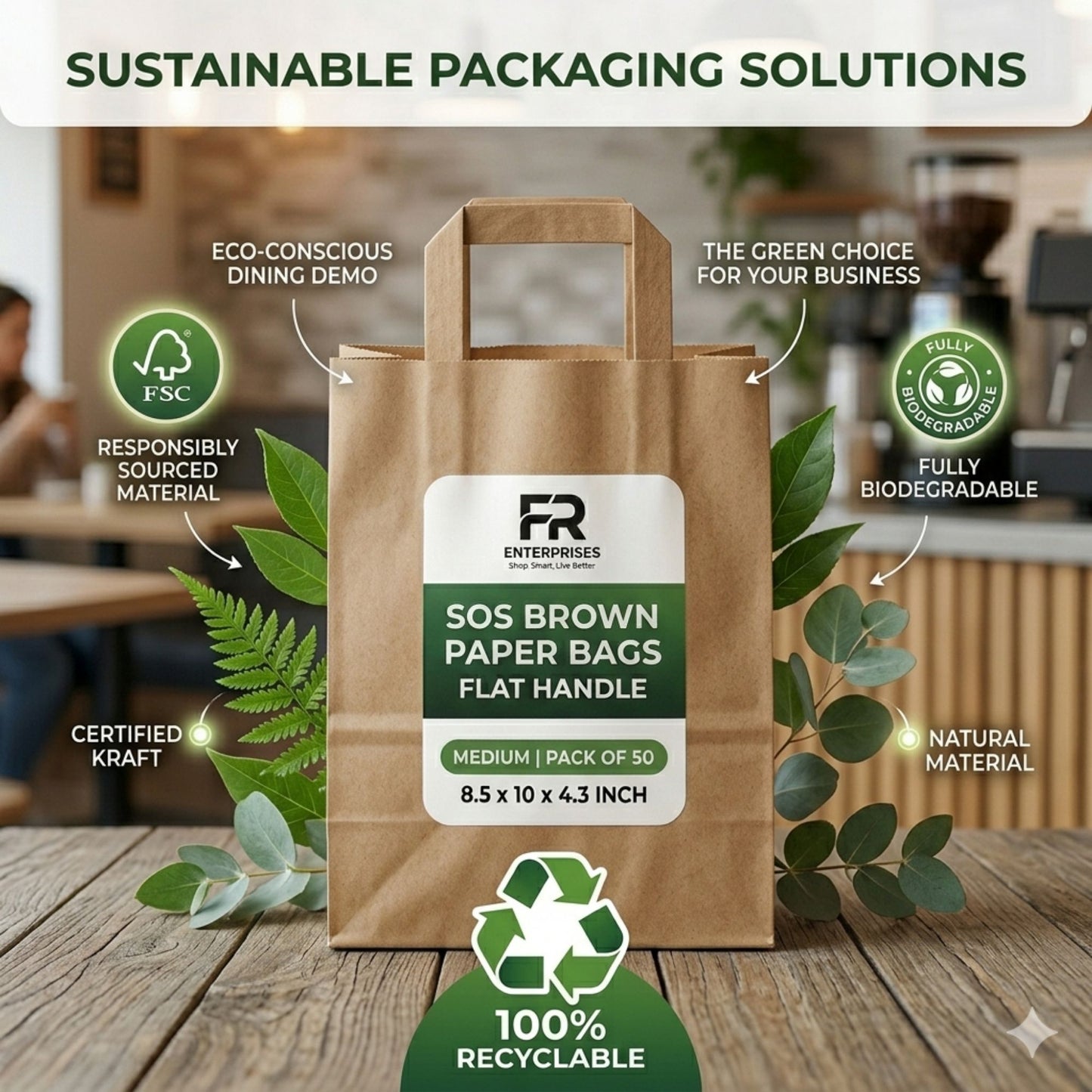 Eco-Friendly Brown SOS Paper Bag Medium