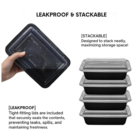 RE-12 Rectangular Black Base Container 12oz