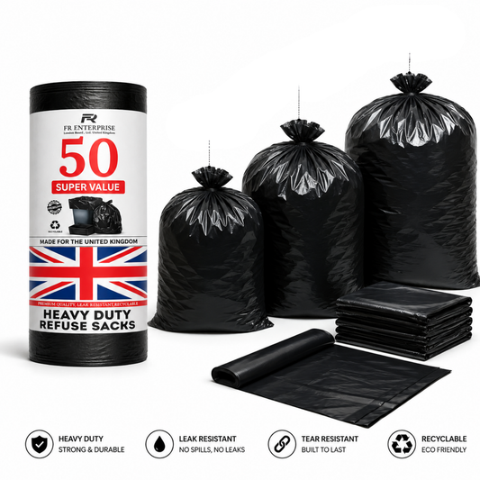 Ultra-Strong Heavy Duty Bin Bags- 10x50