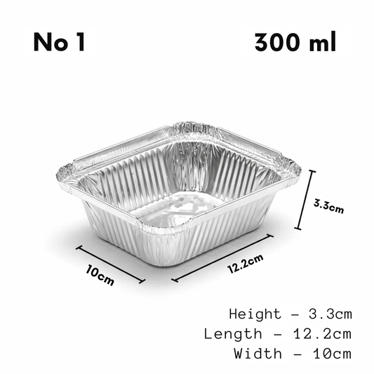 Heavy-Duty Aluminum Foil Containers with Lids No.1