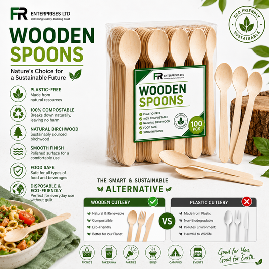 Premium Wooden Spoons | Heavy-Duty Disposable Cutlery