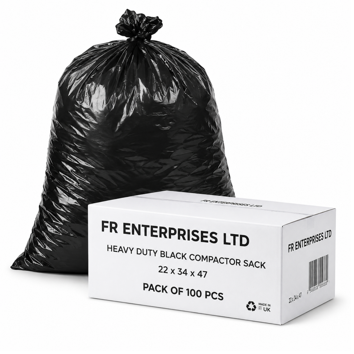 Extra Heavy Duty Compactor Sacks- 22x34x47 | Bin Bag