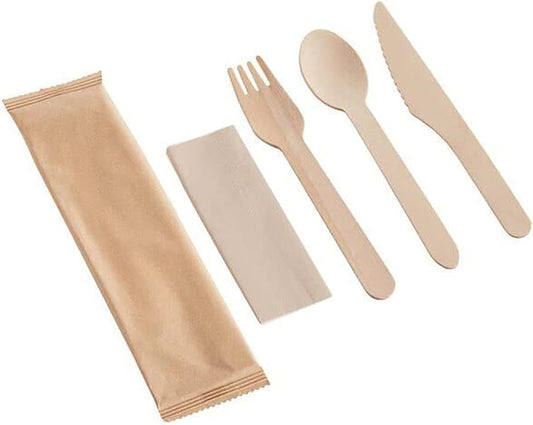 Premium Wooden Cutlery Set | Heavy-Duty Disposable Cutlery