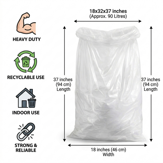 Ultra-Strong Heavy Duty Clear Sack Loose Pack- 22x34x47