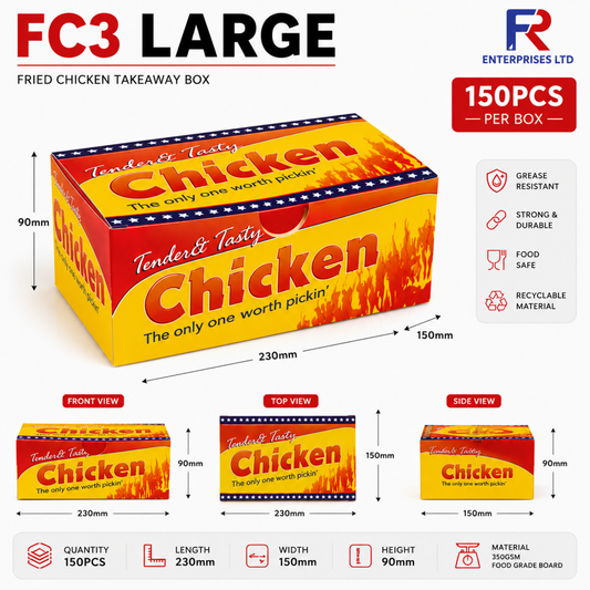 FC3 Chicken Box Large Leak- Resistant & Eco-Friendly