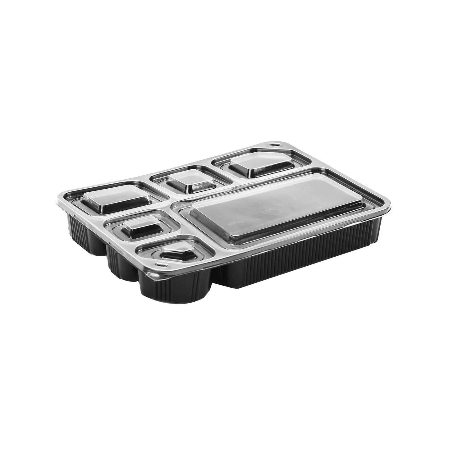 Heavy Duty Compartment Rectangular Black Base Container with Lids