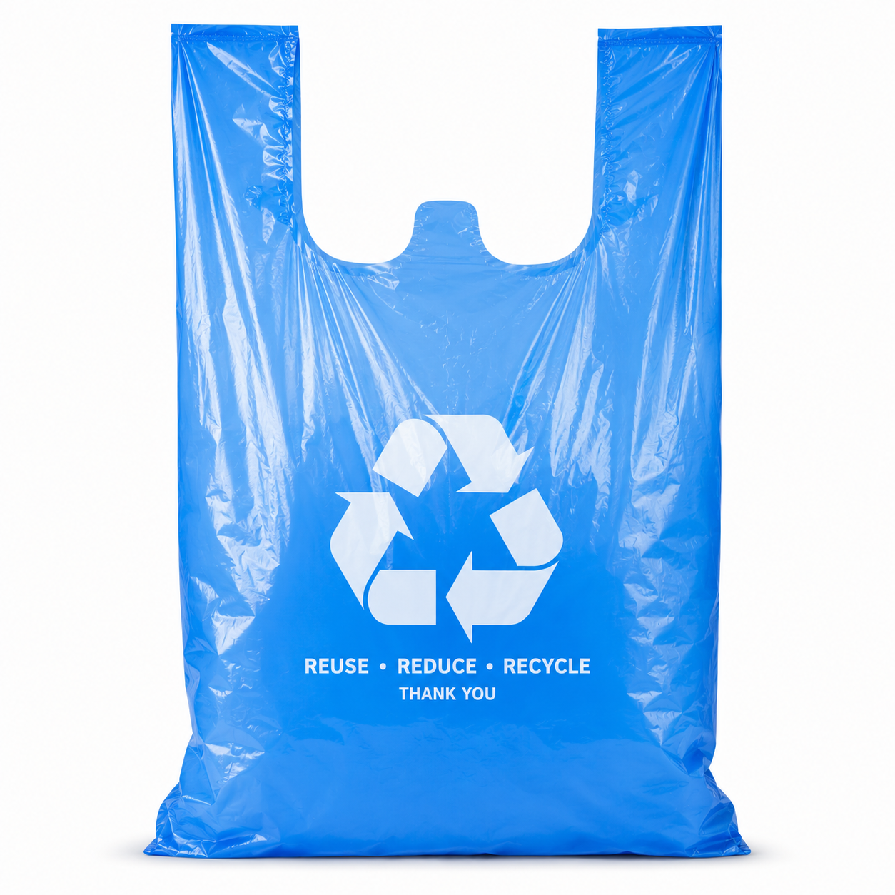 Blue Recycle Carrier Bags- 11x17x21''