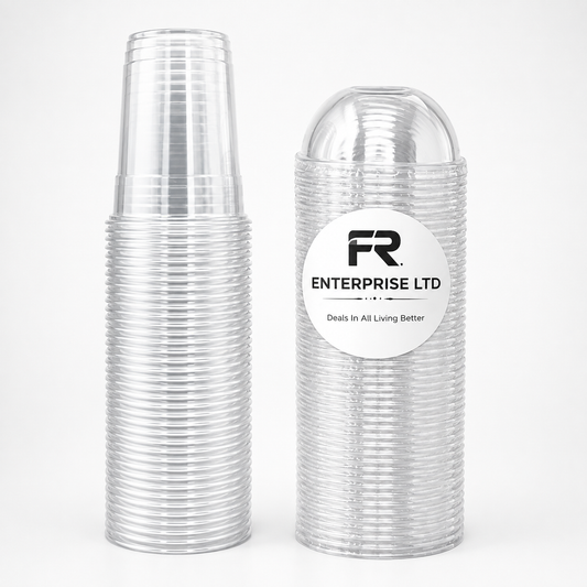 10oz Reusable Clear Plastic Smoothie Cups with Lids