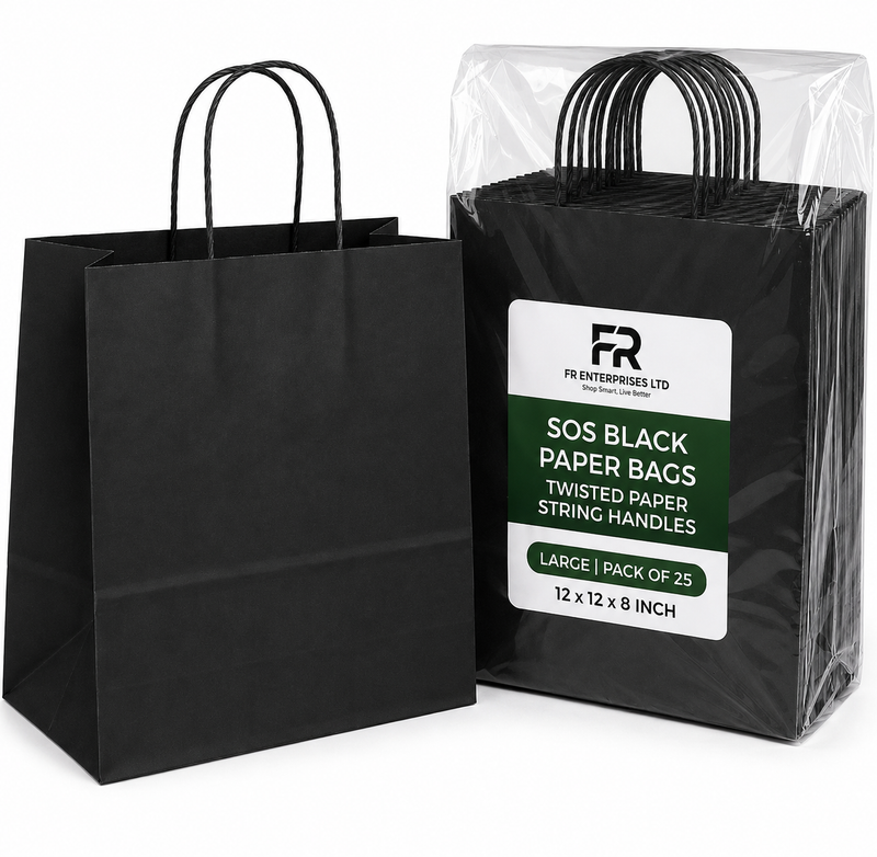 Eco-Friendly Black SOS Paper Bag | Sustainable High-Strength Bags