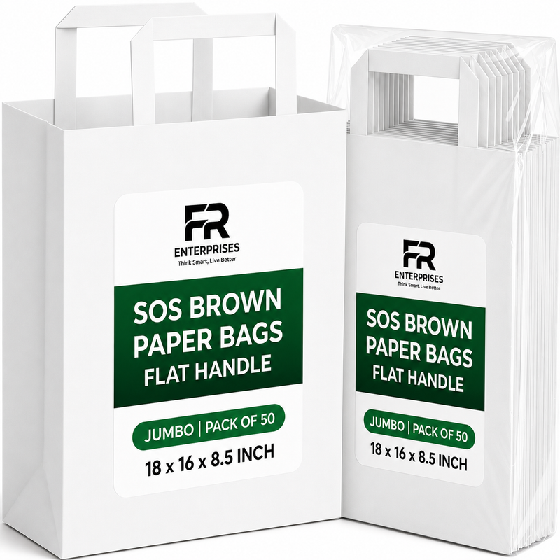 Eco-Friendly White SOS Paper Bag | Sustainable High-Strength Bags