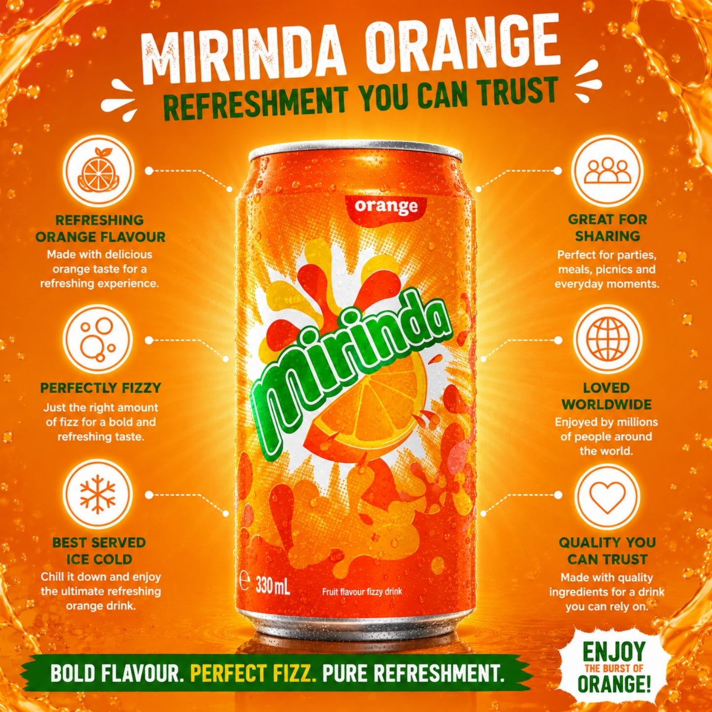 CAN Mirinda Orange 24X330ML EU