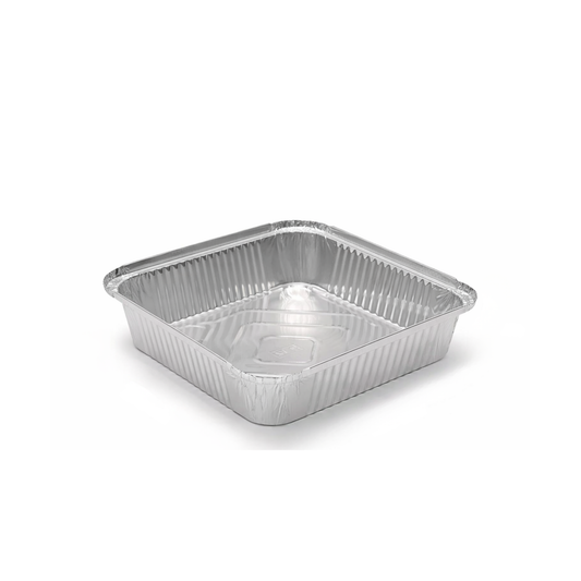 Heavy-Duty Aluminum Foil Containers with Lids- 9x9x2