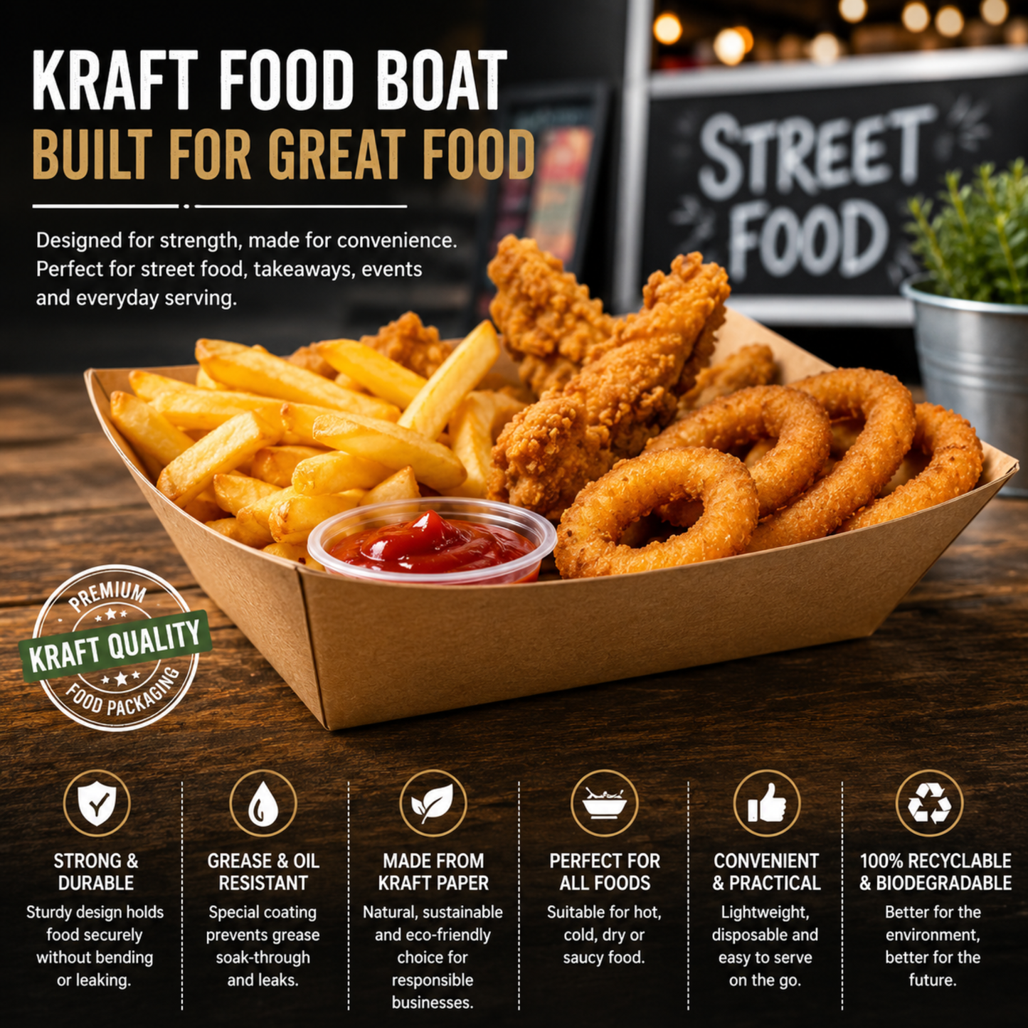 The Ultimate Eco-Friendly Kraft Food Tray | Sturdy & Leak-Proof
