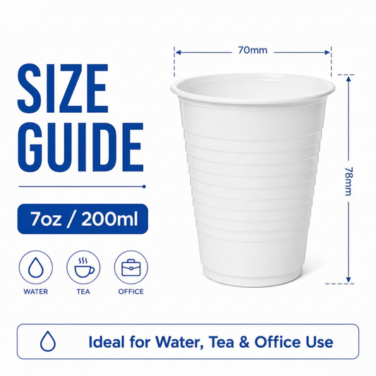 Eco-Friendly Paper Water Cups 7oz | 100% Recyclable