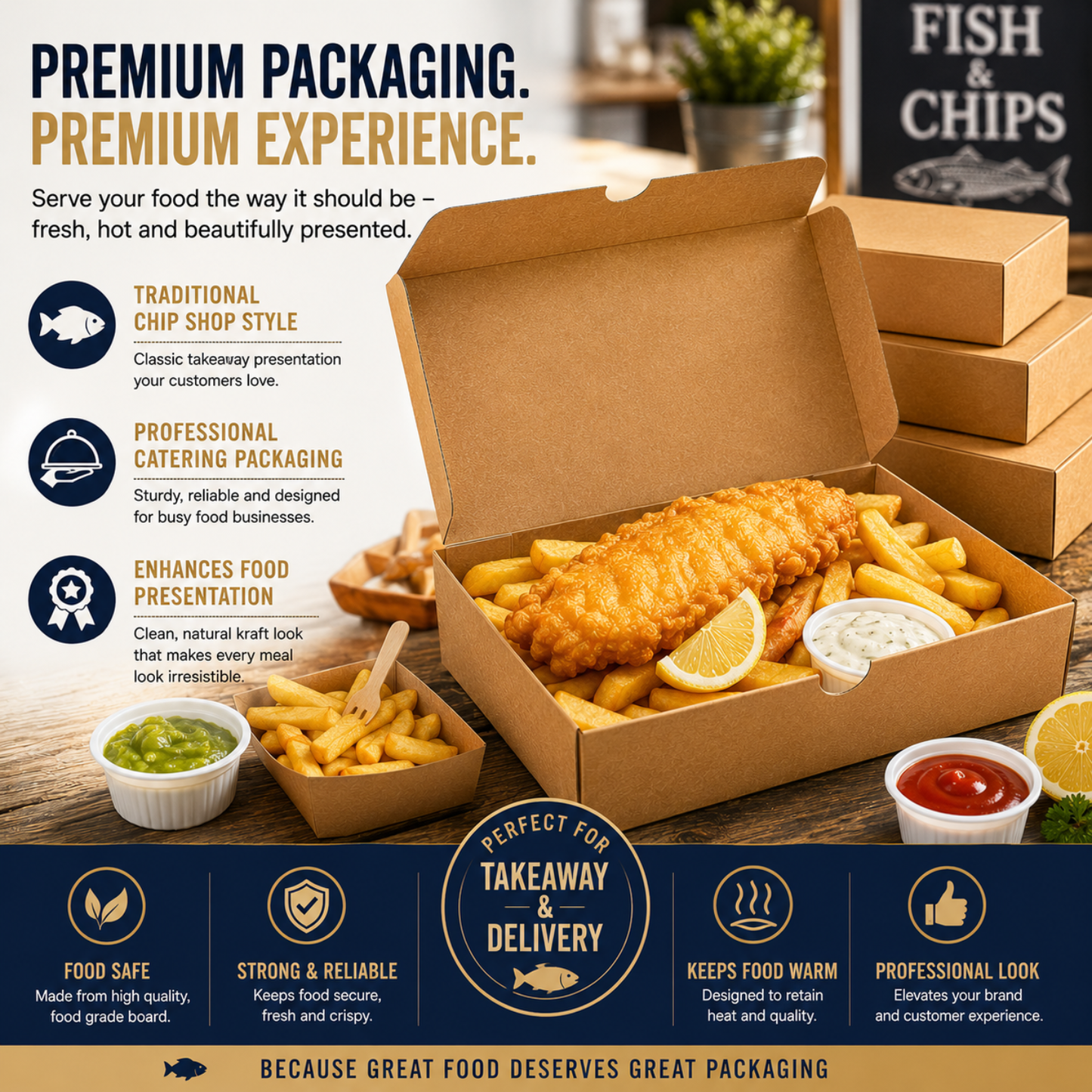 Plain Brown Fish and Chips Box