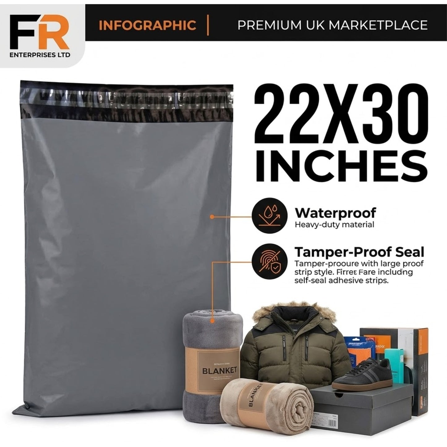 Grey Mailing Bags