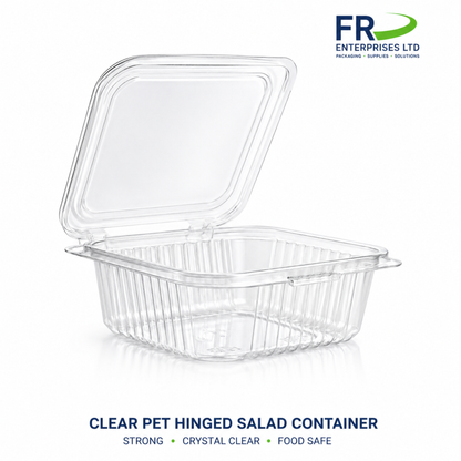 Clear Pet Hinged Plastic Salad Container