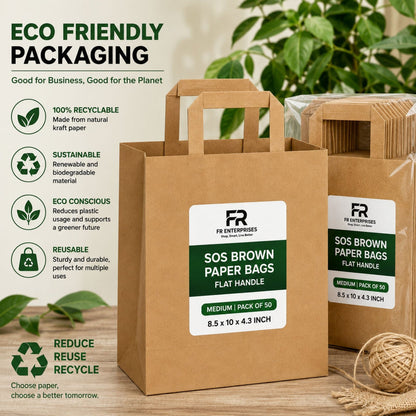 Eco-Friendly Brown SOS Paper Bag | Sustainable High-Strength Carry Bags