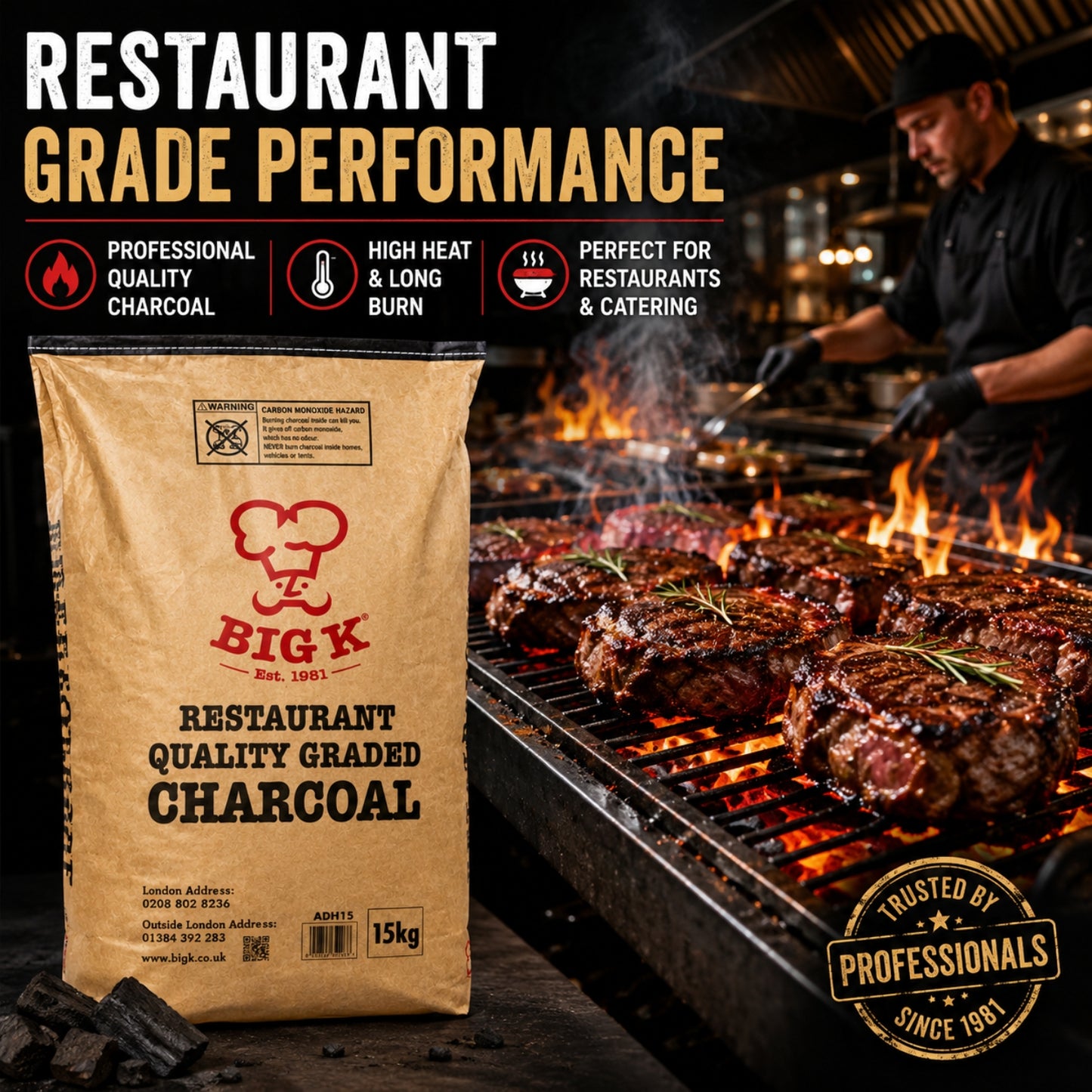 15kg Dura Restaurant Grade Lumpwood Charcoal