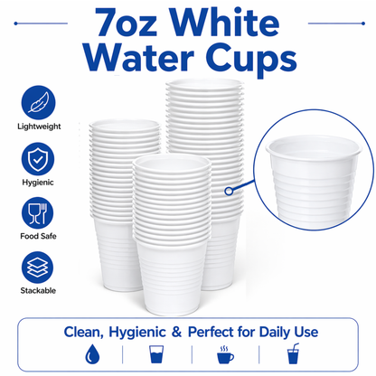 Eco-Friendly Paper Water Cups 7oz | 100% Recyclable