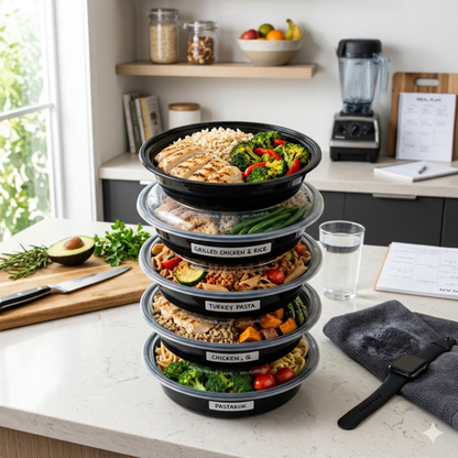 Heavy Duty Round Black Base Container with Lids