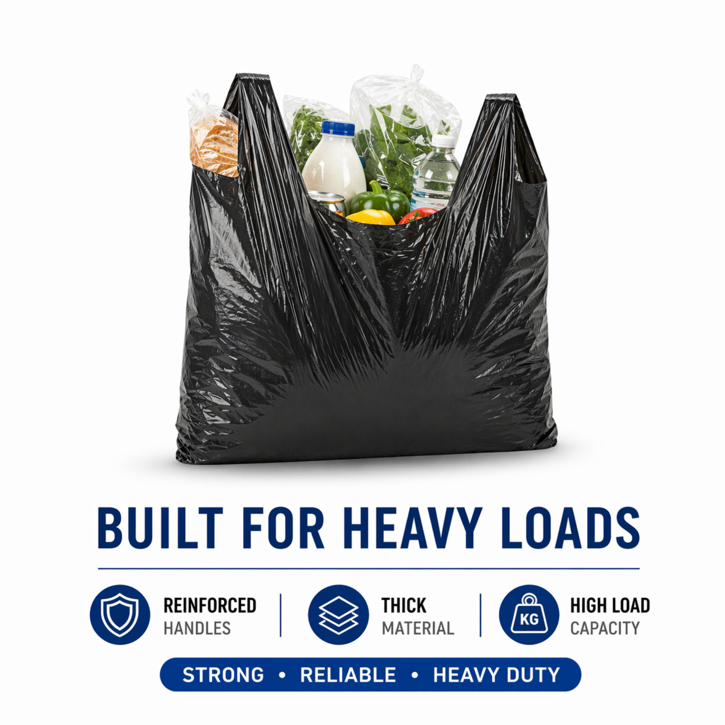 Large Heavy Duty Poly Carrier Bags- 11x17x21"