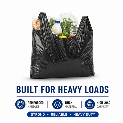 Large Heavy Duty Poly Carrier Bags- 11x17x21"