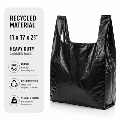 Large Heavy Duty Poly Carrier Bags- 11x17x21"