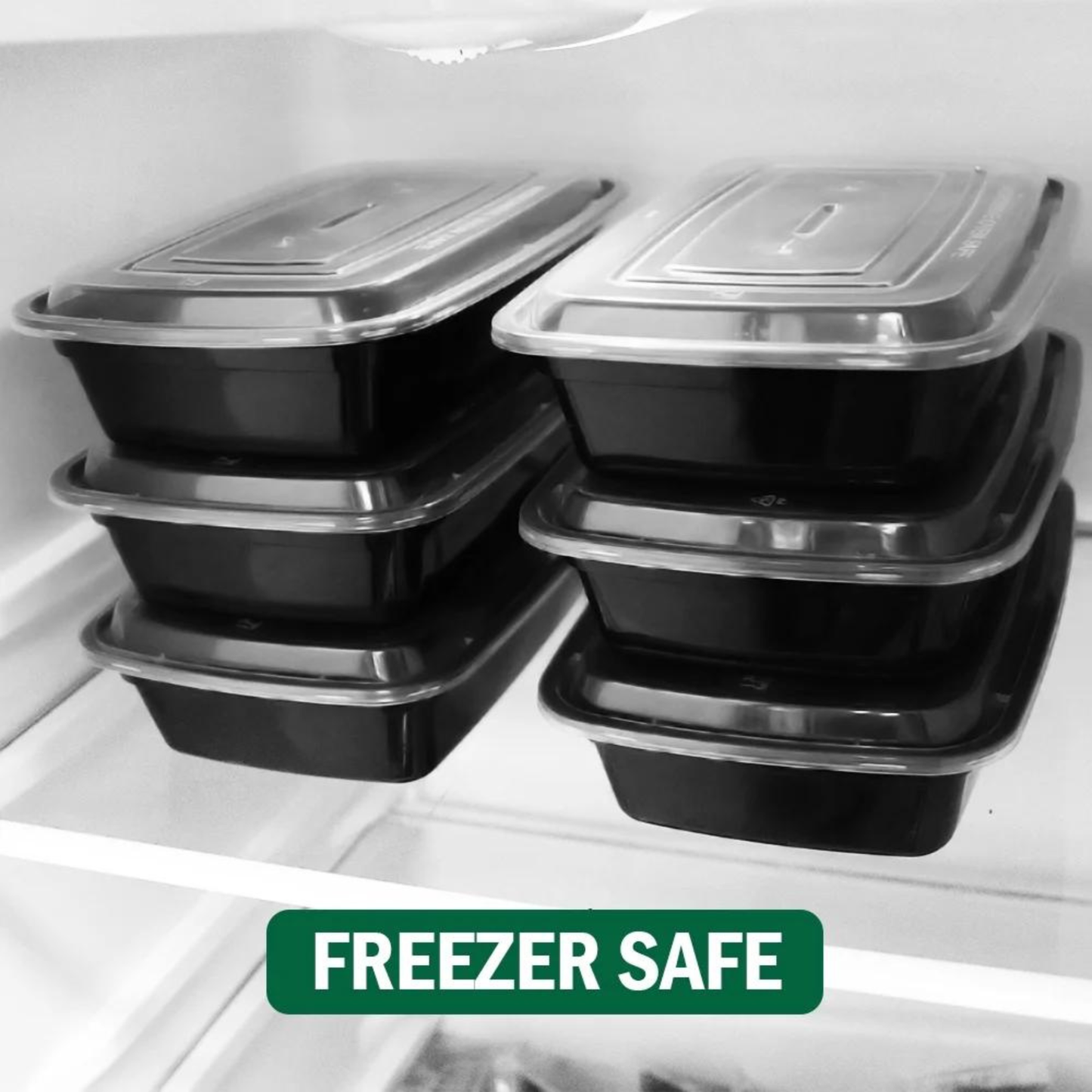 Heavy Duty Rectangular Black Base Container with Lids