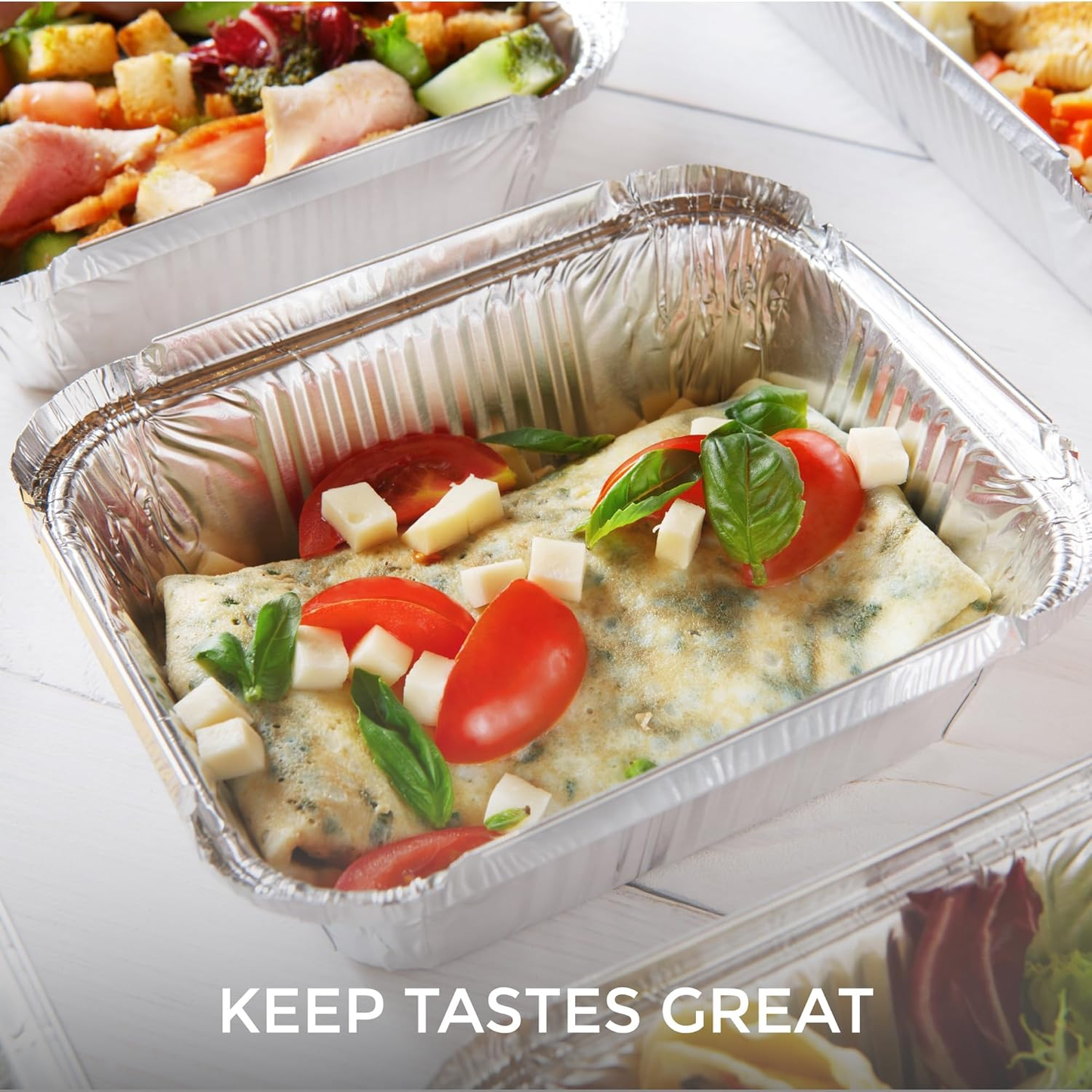 Heavy-Duty Aluminum Foil Containers with Lids No.2