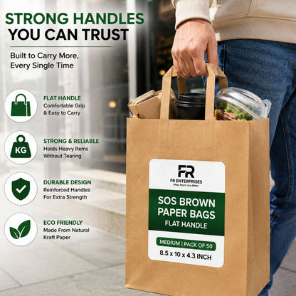 Eco-Friendly Brown SOS Paper Bag | Sustainable High-Strength Carry Bags