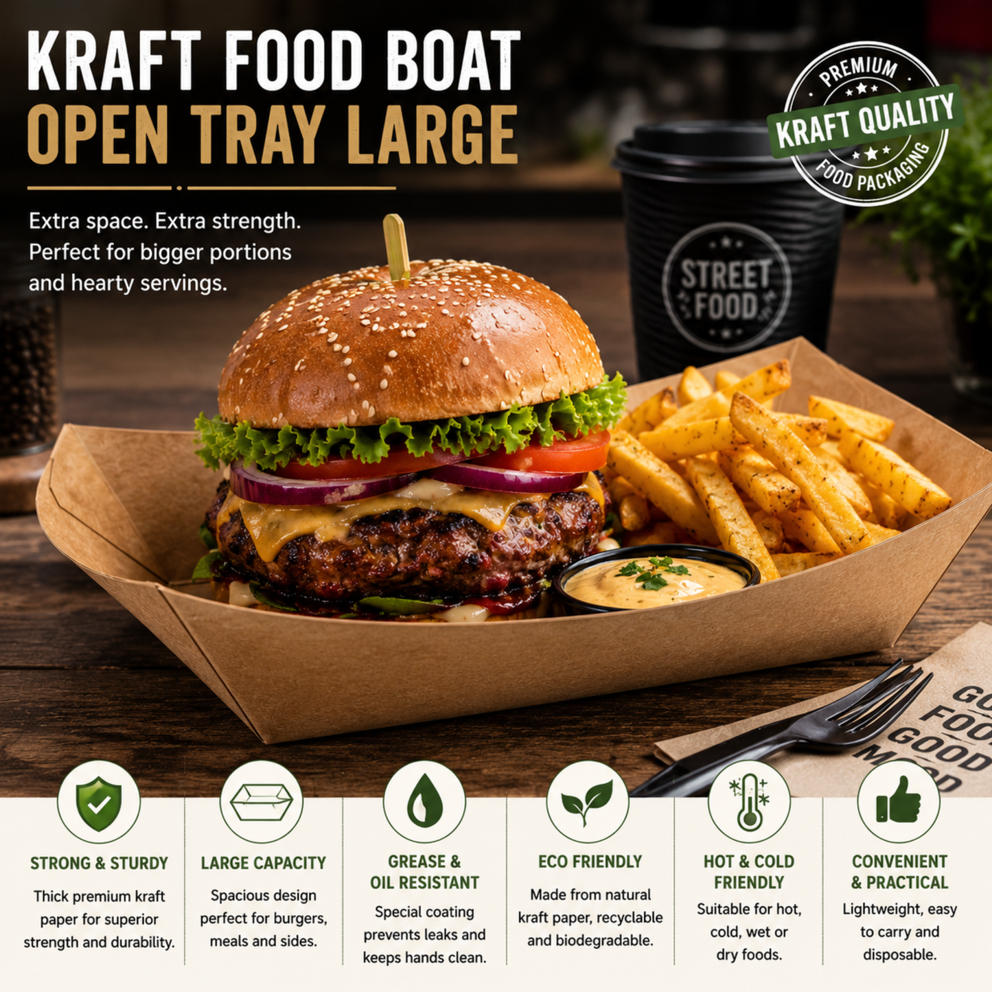 The Ultimate Eco-Friendly Kraft Food Tray | Sturdy & Leak-Proof