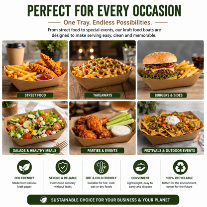 The Ultimate Eco-Friendly Kraft Food Tray | Sturdy & Leak-Proof