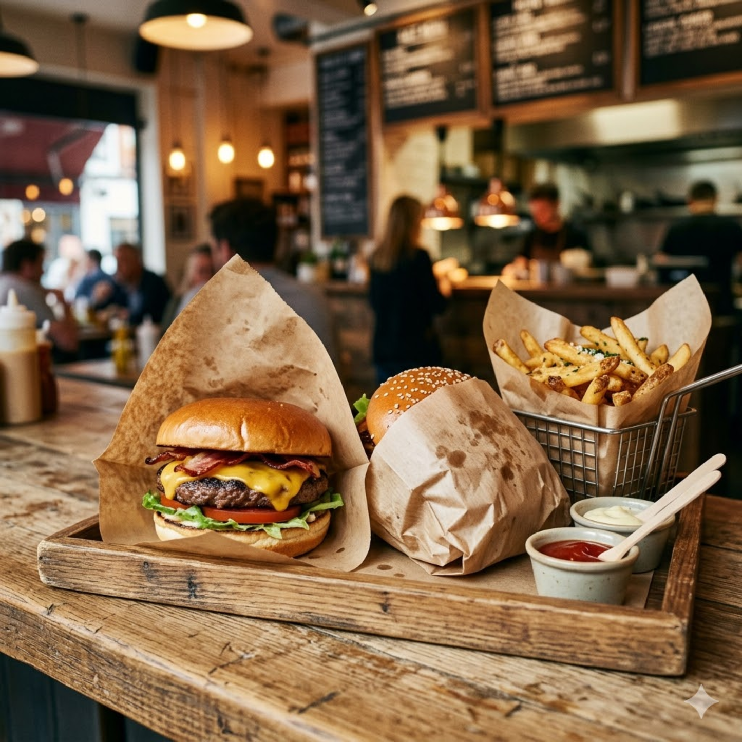Mess Brown Greaseproof Paper Chip Bags