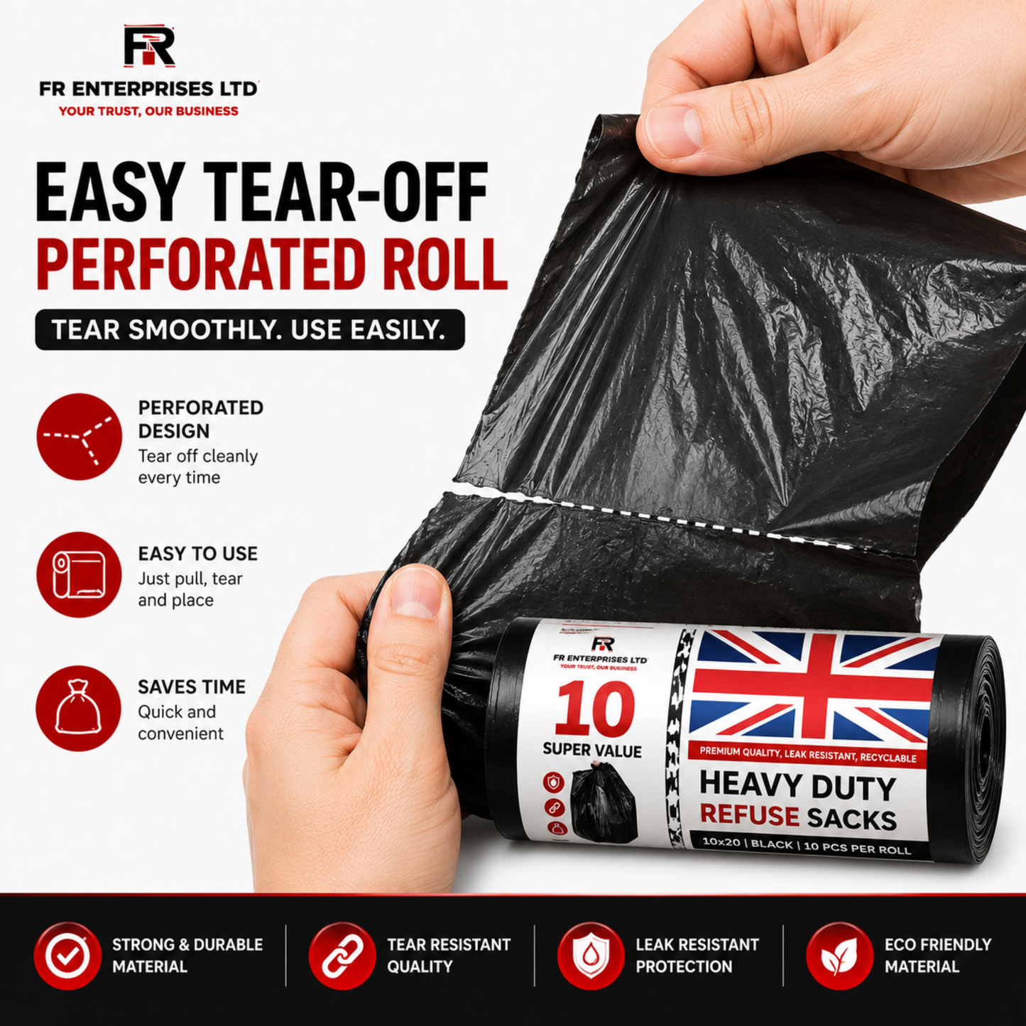 Ultra-Strong Heavy Duty Refuse Sacks- 10x20