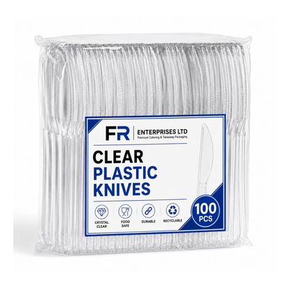 Premium Clear Plastic Knife | Heavy-Duty Disposable Cutlery