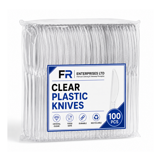 Premium Clear Plastic Knife | Heavy-Duty Disposable Cutlery