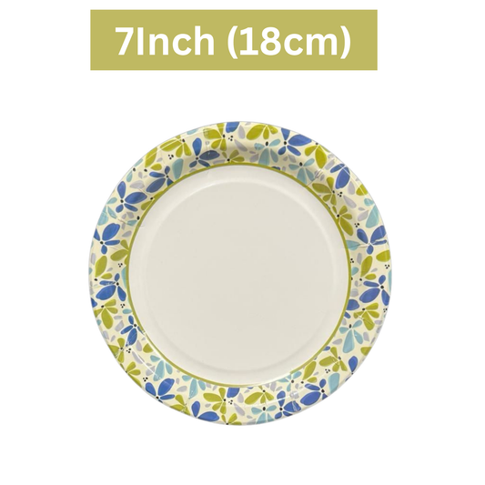Printed Paper Plates for Hot & Cold Food- 7"