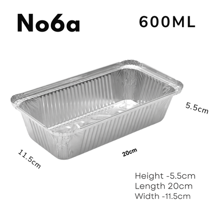 Heavy-Duty Aluminum Foil Containers with Lids No.6A