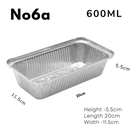 Heavy-Duty Aluminum Foil Containers with Lids No.6A