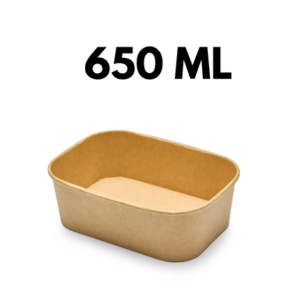Eco-Friendly Rectangular Kraft Meal Bowls with Secure Lids