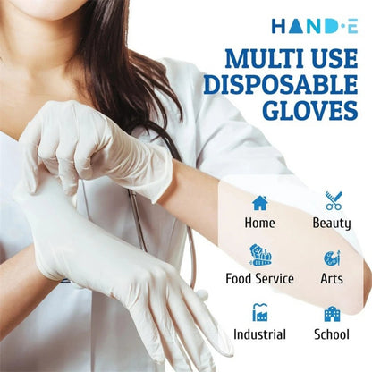 White Disposable Latex Gloves – Comfortable, Flexible & Protective