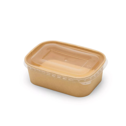 Eco-Friendly Rectangular Kraft Meal Bowls with Secure Lids