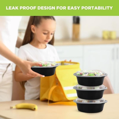 Heavy Duty Round Black Base Container with Lids