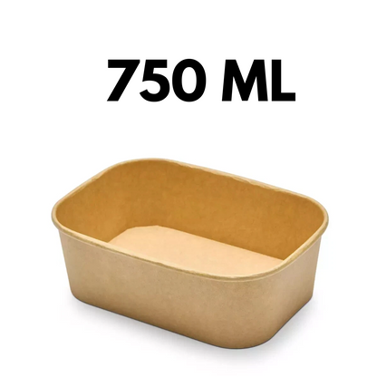 Eco-Friendly Rectangular Kraft Meal Bowls with Secure Lids