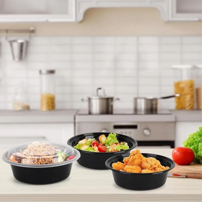 Heavy Duty Round Black Base Container with Lids