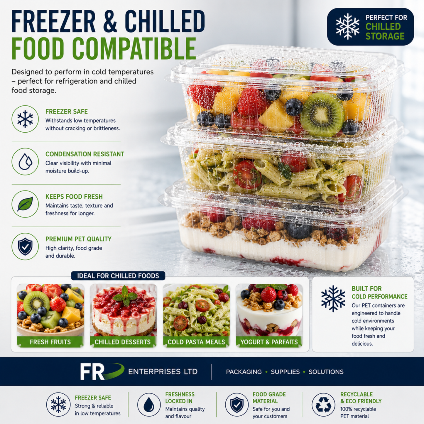 Clear Pet Hinged Plastic Salad Container